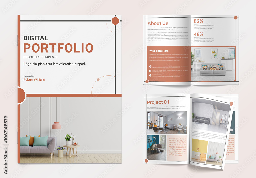 Digital Portfolio Layout Stock Template | Adobe Stock