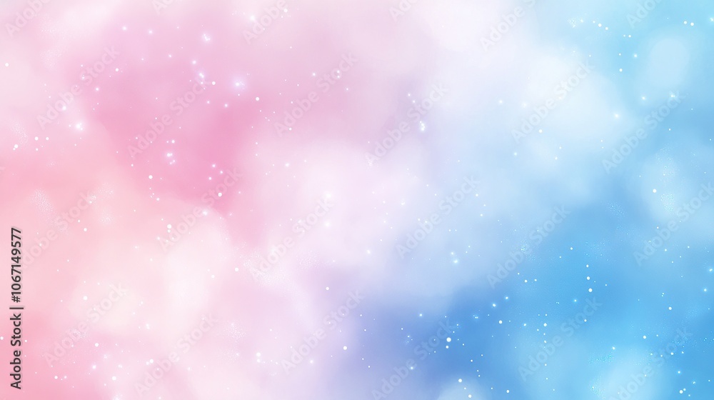 Fototapeta premium Pink and Blue Pastel Nebula Background with Stars.