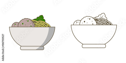 Bakso Indonesian Food Design Illustration vector eps format suitable for your design needs logo illustration animation etc