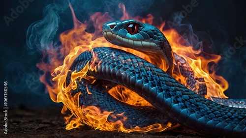 The snake is on fire