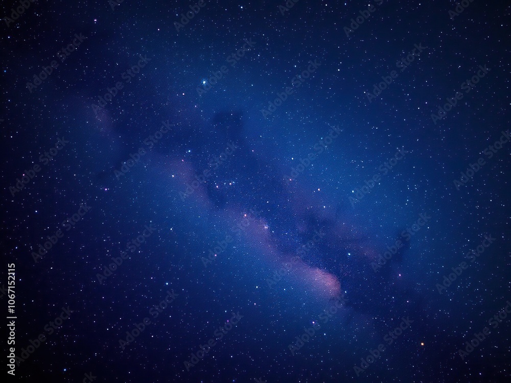 Fototapeta premium Cosmic landscape with colorful stars and deep blue background, galaxy, astronomy, cosmic scenery