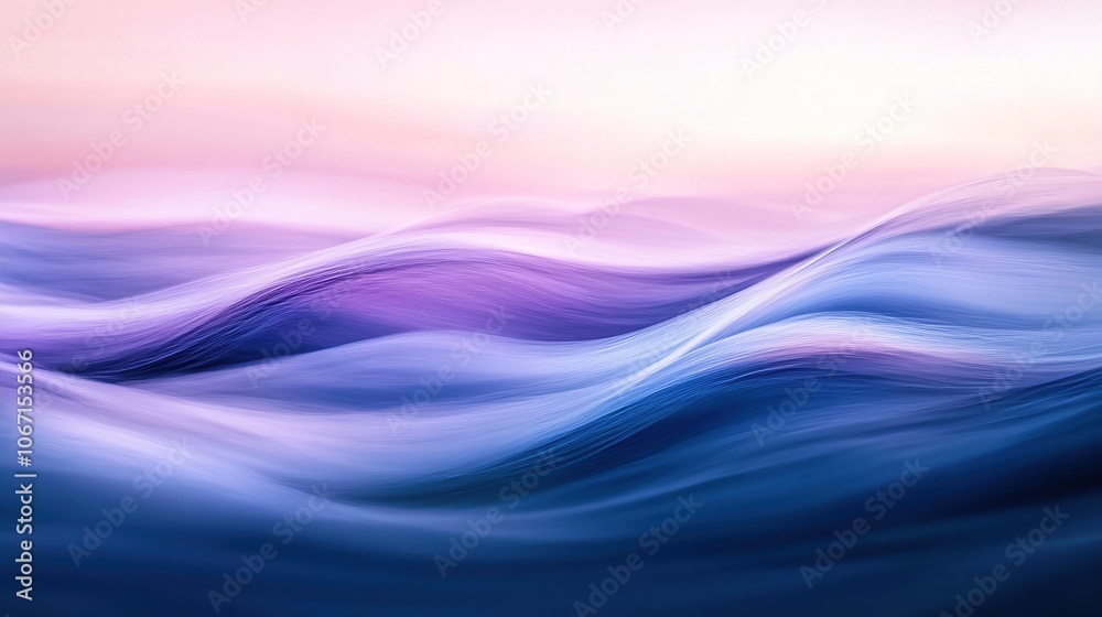 Naklejka premium Soft Pastel Waves with Gradient Effect.