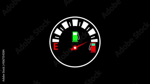Animation of fuel gauge ,Fuel Meter Dashboard,modern stylish speed meter.