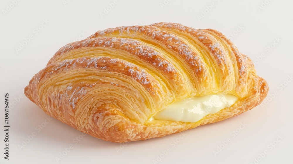 Indulge in the creamy delight of a freshly baked croissant filled with rich custard cream Indulge in the creamy delight of a freshly baked croissant filled with rich custard cream