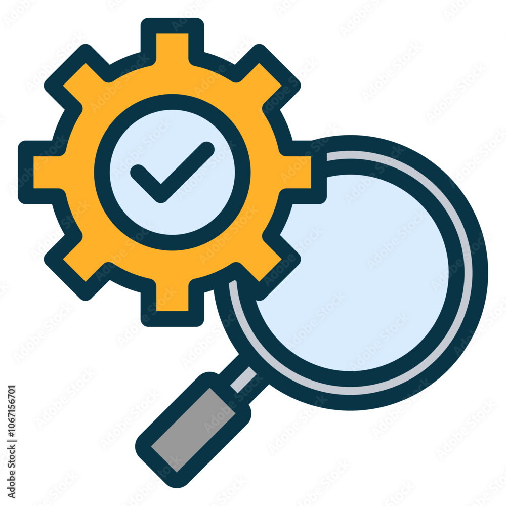 Process Analysis Outline Color Icon Process Analysis Outline Color Icon