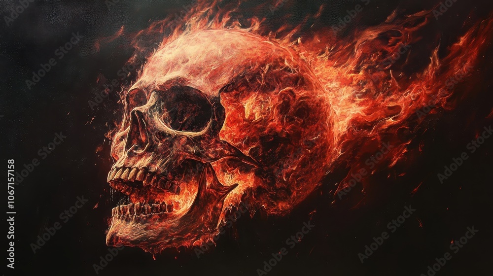 Burning paintings against a pure black background. Burning paintings against a pure black background.