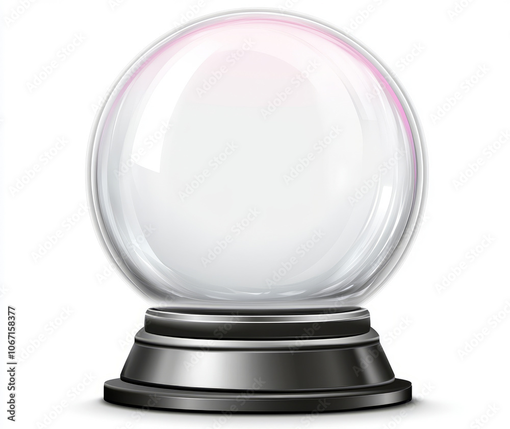 empty crystal ball on a stand, white background, empty crystal ball on a stand, white background,
