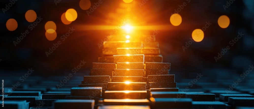 Bright light on business plan, showing path to opportunities, isolated background, future-focused theme