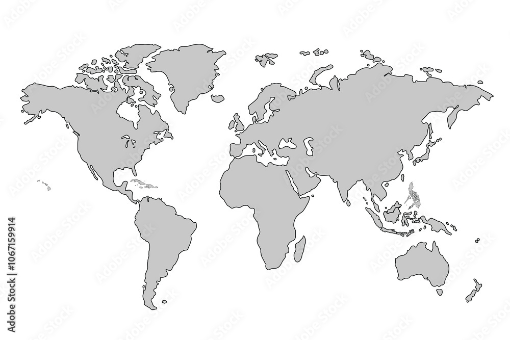 World map Grayscale,isolated on white background for website layouts,background,education, precise,customizable,Travel worldwide,map silhouette backdrop,earth geography, political,reports. World map Grayscale,isolated on white background for website layouts,background,education, precise,customizable,Travel worldwide,map silhouette backdrop,earth geography, political,reports.