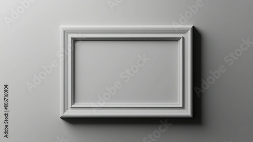 Empty Picture Frame Mockup: An elegant, classic picture frame mockup on a clean, minimalist background, ready for your design or artwork. 