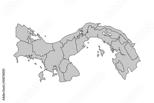 Map of Panama for website layouts,background,education, precise,customizable,Travel worldwide,map silhouette backdrop,earth geography, political,reports.Vector illustration map.
