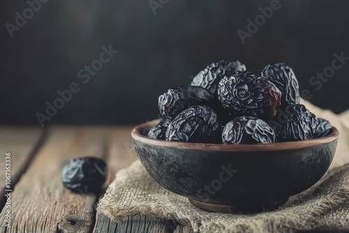 A bowl of rich Ajwa dates