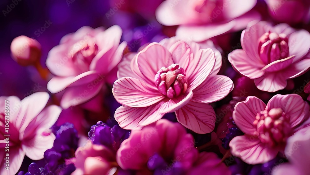 Fototapeta premium Pink floral background