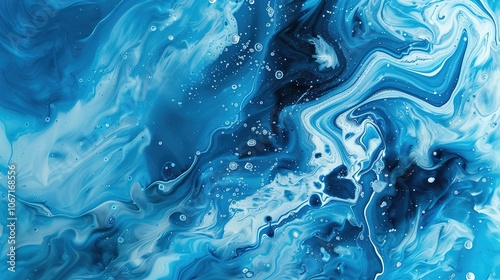 Abstract art with liquid texture and grunge effect, creating dynamic and expressive blue background design