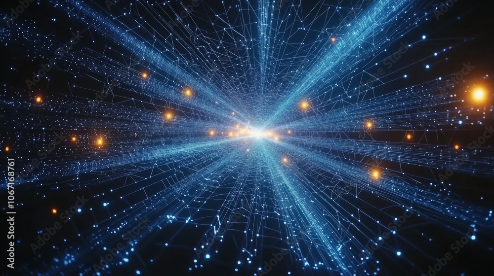 Luminous Data Grid in Futuristic Space Luminous Data Grid in Futuristic Space