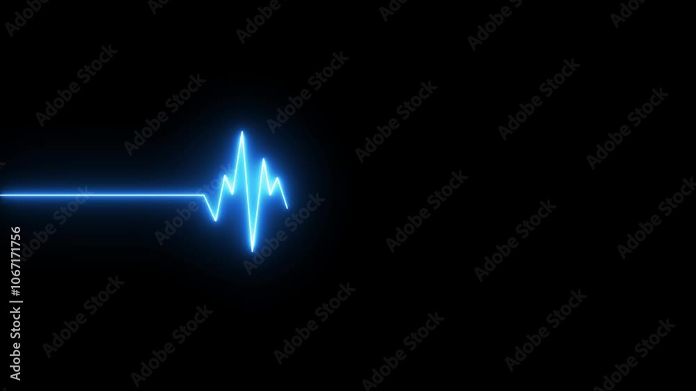 neon heartbeat and pulse rate on black background. Heart bit signal animated in black background. neon heartbeat and pulse rate on black background. Heart bit signal animated in black background.