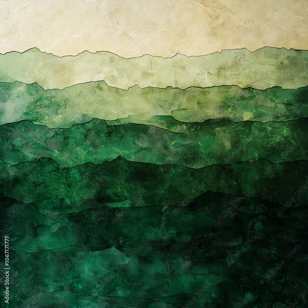 A serene abstract landscape with layered green hues, evoking depth and tranquility. A serene abstract landscape with layered green hues, evoking depth and tranquility.