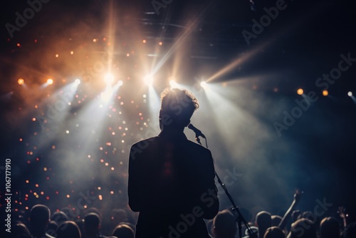 Concert music spotlight musician.