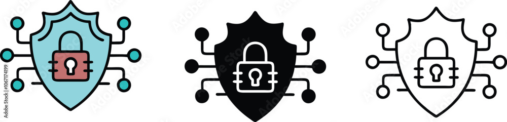 Network Security Shield Protection System Concept Network Security Shield Protection System Concept