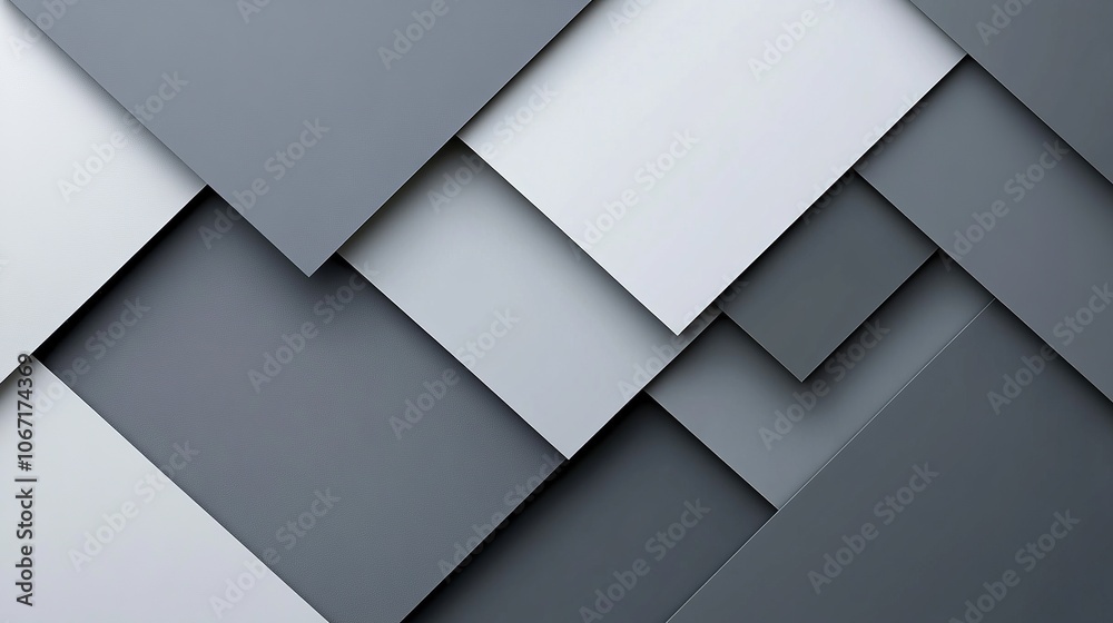Layered geometric shapes in monochromatic gray tones. Layered geometric shapes in monochromatic gray tones.