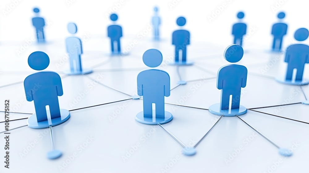 Network of Connected People Icons on Background Network of Connected People Icons on Background