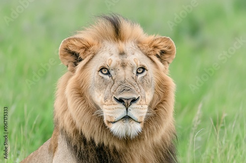 Majestic Lion Portrait in Natural Habitat