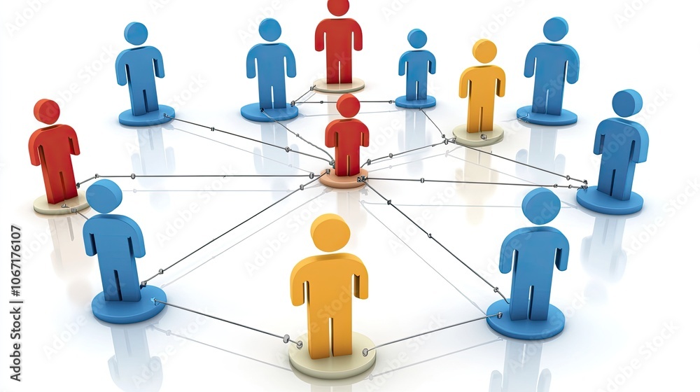 Network of Connected People Icons on Background Network of Connected People Icons on Background