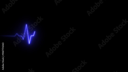 Wallpaper Mural neon heartbeat and pulse rate on black background. Heart bit signal animated in black background. Torontodigital.ca