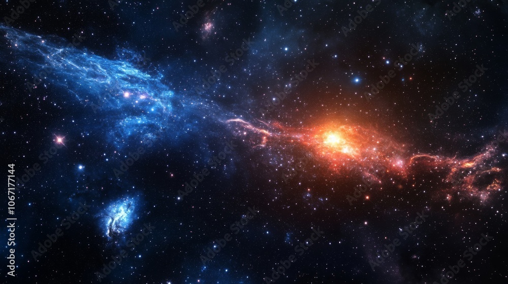 Deep Space View with Countless Twinkling Stars and Distant Galaxies Deep Space View with Countless Twinkling Stars and Distant Galaxies