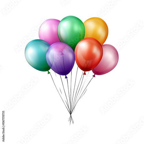 Colorful Balloons on Black Background