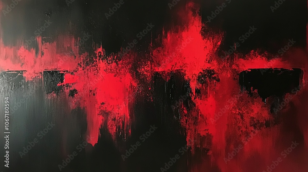 Textured red and black abstract artwork with grunge effect. Textured red and black abstract artwork with grunge effect.