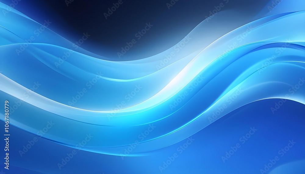 Obraz premium Abstract blue wave background, smooth gradient design for modern digital wallpapers