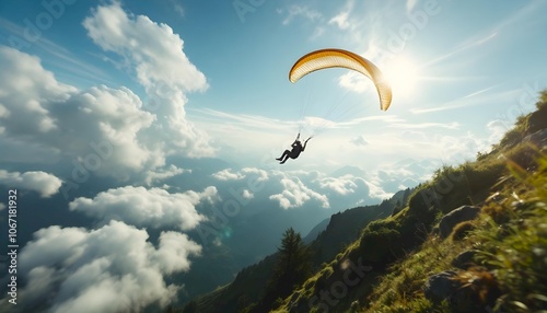 paragliding in the mountains