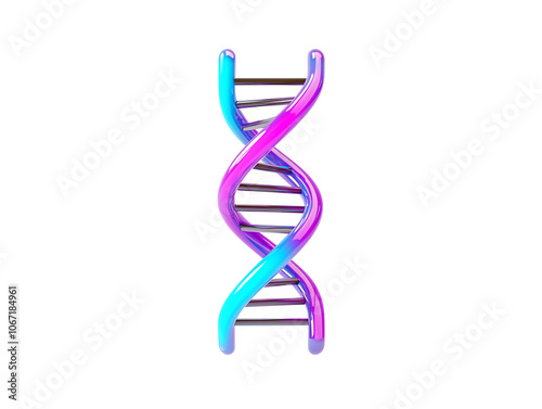 a dna spiral structure with blue and pink colors