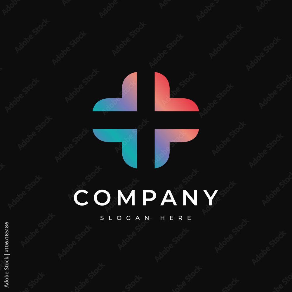 Obraz premium health medical symbol logo design colorful vector