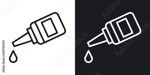 Eye drop icon in black and white outlined stroke