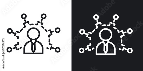 Skills set icon in black and white outlined stroke