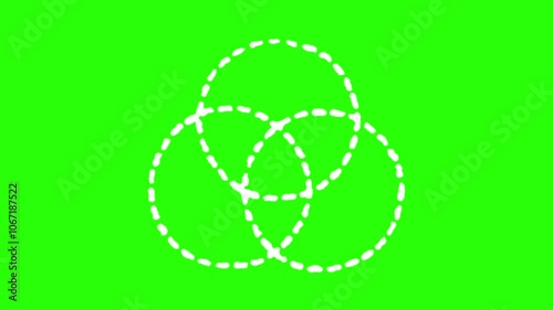 hand-drawn ring icon animation on green screen