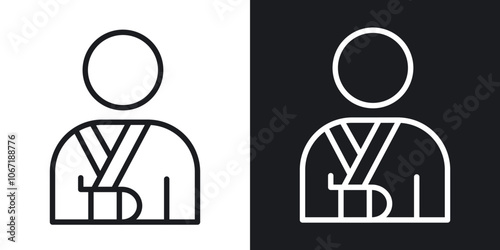 Injury icon in black and white outlined stroke