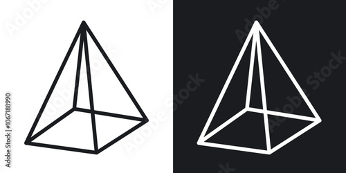 Prism icon in black and white outlined stroke