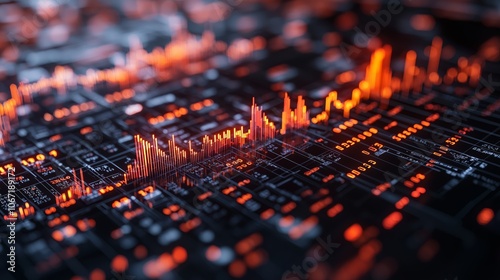 Financial Charts in 3D Space with Overlapping Layers