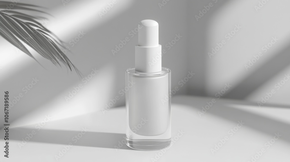 Elegant Glass Bottle with Diffused Light Texture Elegant Glass Bottle with Diffused Light Texture