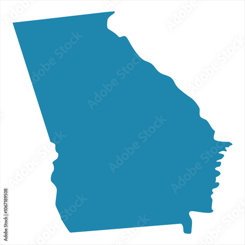 Abstract - High Detailed blue Map of Georgia isolated on white background. for your web site design map logo, app, Travel. Vector illustration eps10.	
