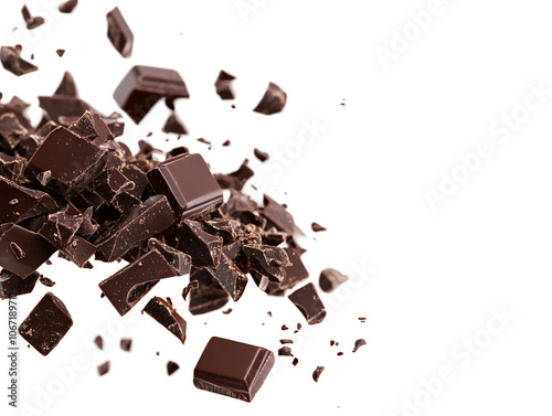 a close up of chocolate pieces