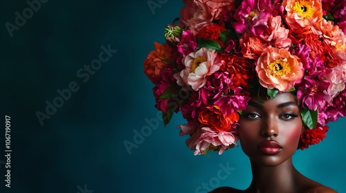 A woman with a flower crown on her head