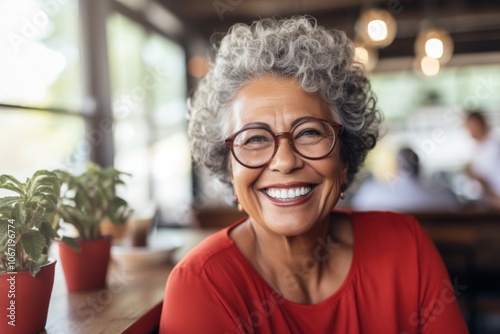 Smiling portrait of a happy senior Latin woman in nursing home