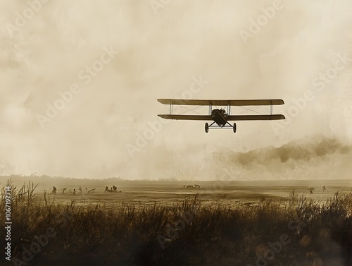 Historic Maiden Flight of the Wright Brothers' Pioneering Flyer Aircraft