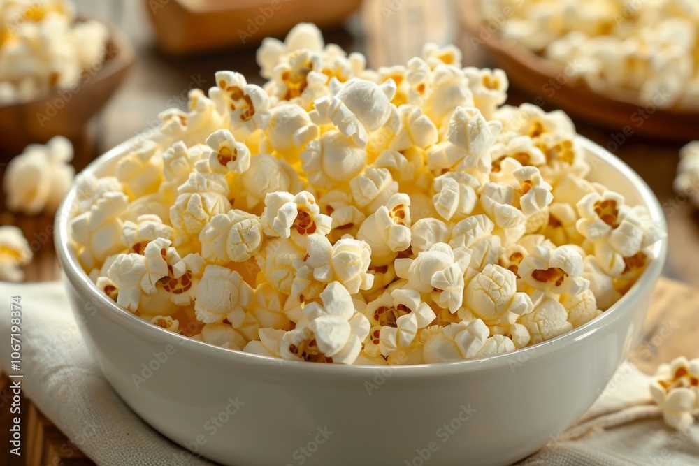 Bowl of a freshly popped popcorn Bowl of a freshly popped popcorn