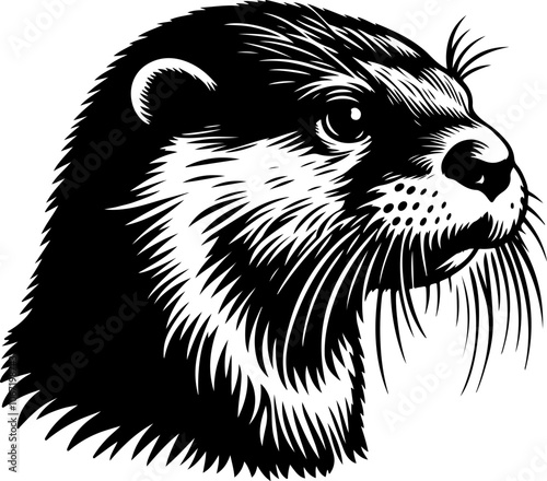 otter head silhouette  vector photo