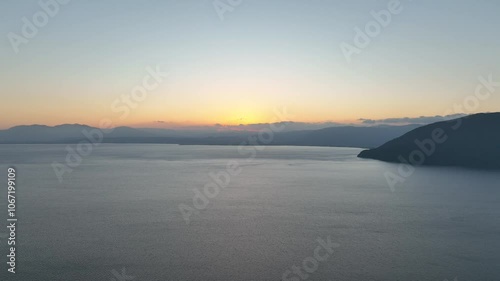 奥琵琶湖パークウェイ もみじが丘 つづら尾崎展望台から見る風景 ドローン空撮